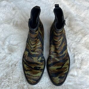 Vaneli Halina camo genuine calf hair ankle boots